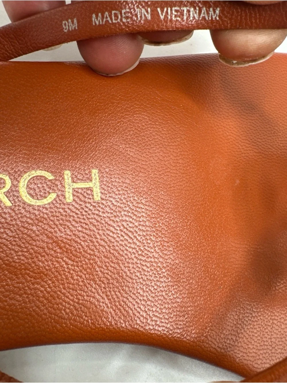 Tory Burch‎ Rust Brown Leather Logo Thong Sandals Sz 9